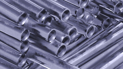 metal iron steel pipes background round shape engineering profile spout