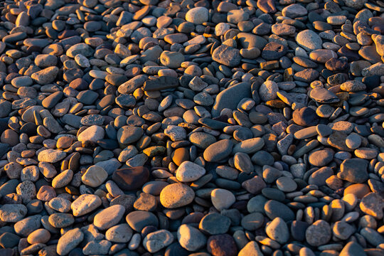 Beach stones in New England 