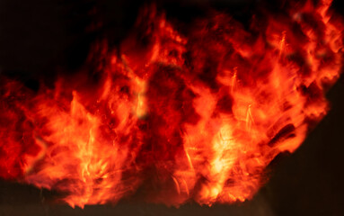 Abstract blurred background with burning flame. 