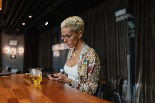 Woman at restaurant