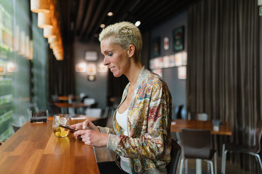 Woman at restaurant