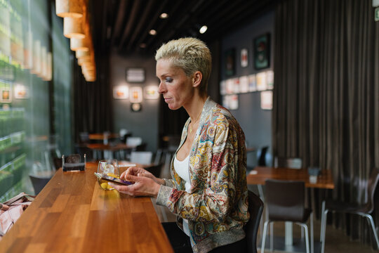 Woman at restaurant