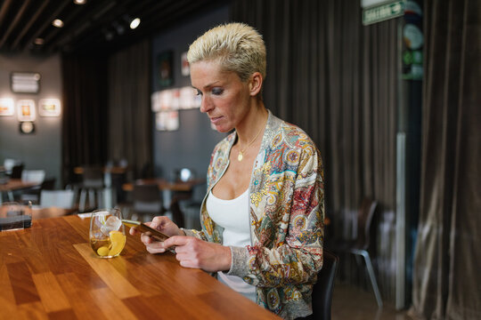 Woman at restaurant