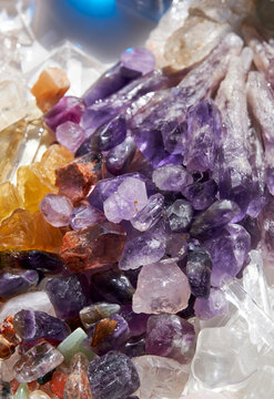Closeup of various crystal stones

