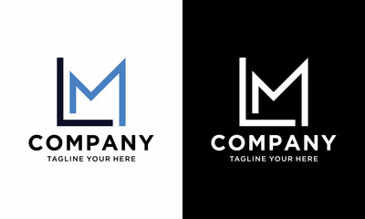 Creative Innovative Initial Letter logo LM ML. Minimal Monogram. Professional initial design. Premium Business typeface. Alphabet symbol and sign. on a black and white background.