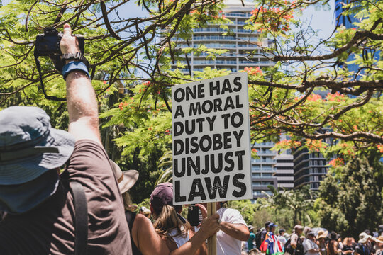 protest sign at rally