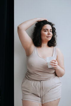 Portrait of a young sensual plus size woman.