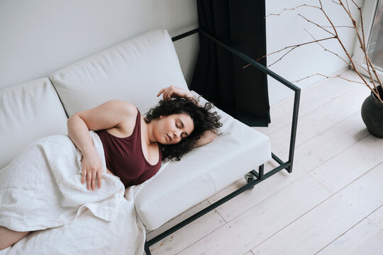 Portrait of young sensual plus size woman.