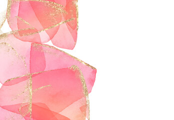 水彩 背景 テクスチャ 金色 グリッター フレーム 壁紙 春 ピンク