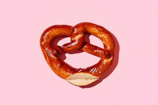 high angle view of a pretzel