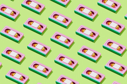 Pattern of retro videocassettes