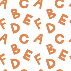 Alphabet seamless pattern. Orange letters A B C D F © Валентина Анокина