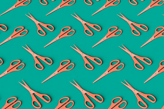 pattern of Pink scissors. 3d render
