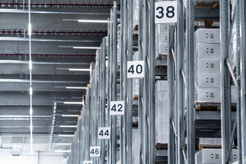 Warehouse rack rows 