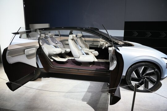 Volvo Concept Recharge electric vehicle (inside view) in attendance for International Consumer Electronics Show (CES) - THU