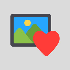 Picture icon in flat style about social media, use for website mobile app presentation