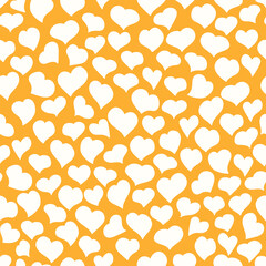 Cute hearts seamless pattern. Cartoon vector illustration. Colorful and playful print for Valentine day. Love and holidays gifts concept