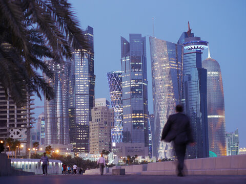 Skyscrapers on the coast of Qatar