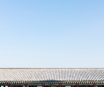 Traditional Asian architecture under blue sky
