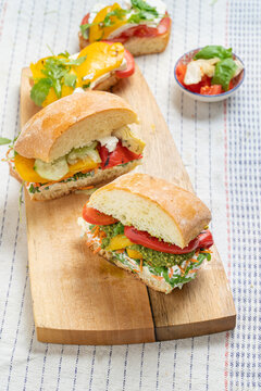Home made sandwich with vegetables