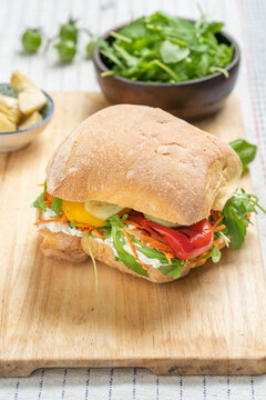 Home made sandwich with vegetables