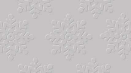 Paper cut style snowflakes, winter design, abstract background in white tones.