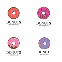 Donuts illustration logo vector template