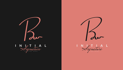 Initial B and W Logo Design with Elegant Handwriting Style. BW Signature Logo or Symbol for Business Identity