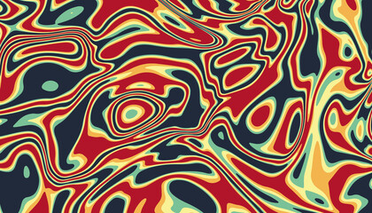 Hand drawn flat psychedelic groovy background