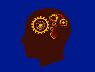 human head with gears