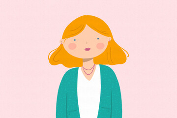 Beautiful woman portrait illustration