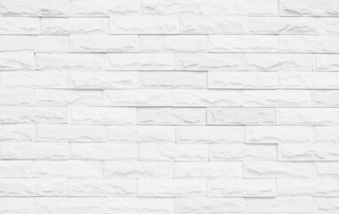 Obraz premium White grunge brick wall texture background for stone tile block painted in grey light color wallpaper room backdrop design