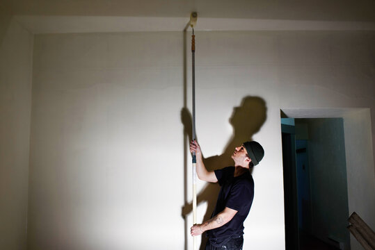 Young man painting