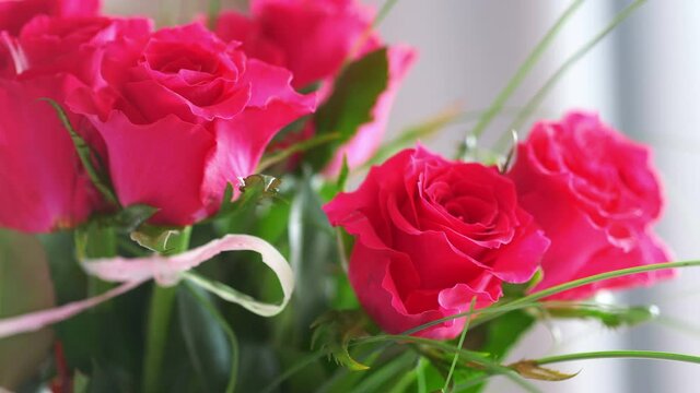 Beautiful bouquet of roses for a special occasion in 4k