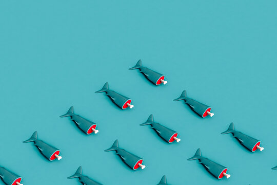 fish food with copy space. 3d render illustration