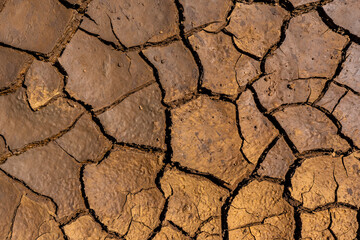 Dry craked earth closeup for natural abstract background. Global warming concept. High quality photo