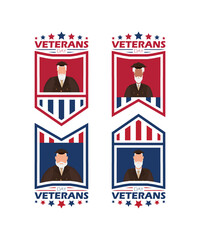 Veteran day logo on a white background. Cartoon style.