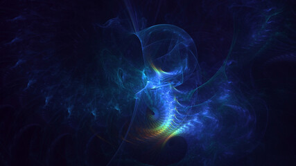 3D rendering abstract colorful fractal light background
