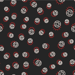 Line Eclipse of the sun icon isolated seamless pattern on black background. Total sonar eclipse. Vector