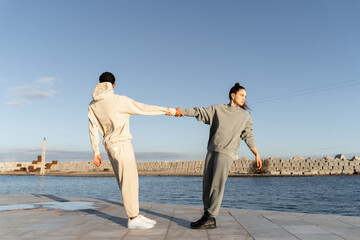 active Dancer friends moving and expressing themselves 