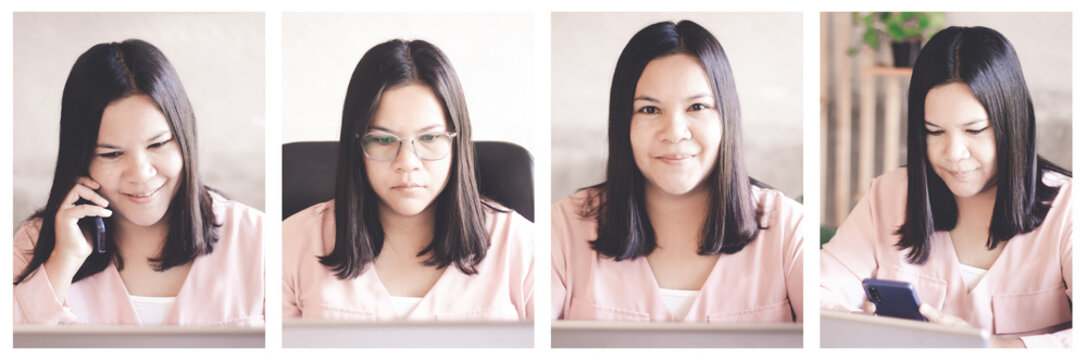 People Set of Diversity Business Women Studio Portrait. - Powered by Adobe