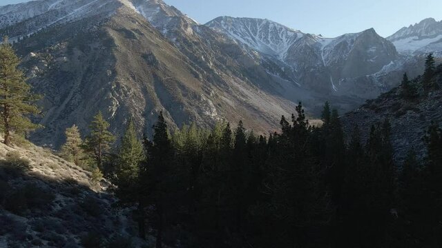 aerial footage of mountains at kings canyon national park california outdoors