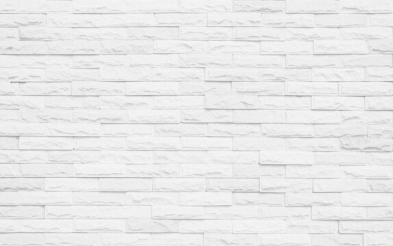 White grunge brick wall texture background for stone tile block painted in grey light color wallpaper modern interior backdrop design