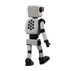 White android robot Isolated on white background. 3D rendering.