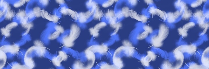Illustration of Fluffy feathers soaring down like a snow