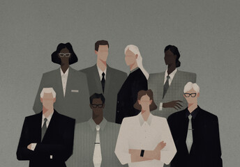 succesfull team illustrations