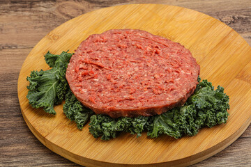 Raw beef burger cutlet for burger