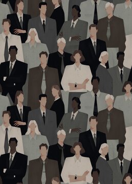 illustration of a group of business people