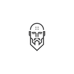 monk  head  line  logo  style  design  illustration  icon  symbol