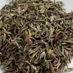 Detailed and large close up shot of thyme spice.